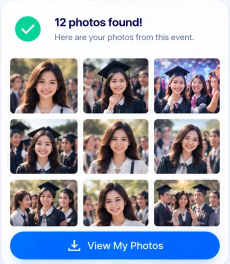 Result screen showing 12 photos found