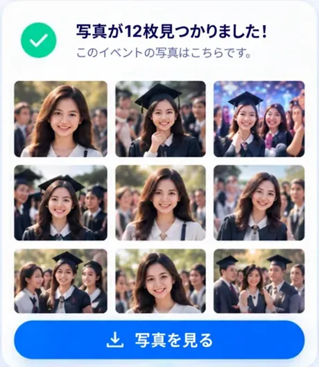 12枚の写真が見つかった結果画面